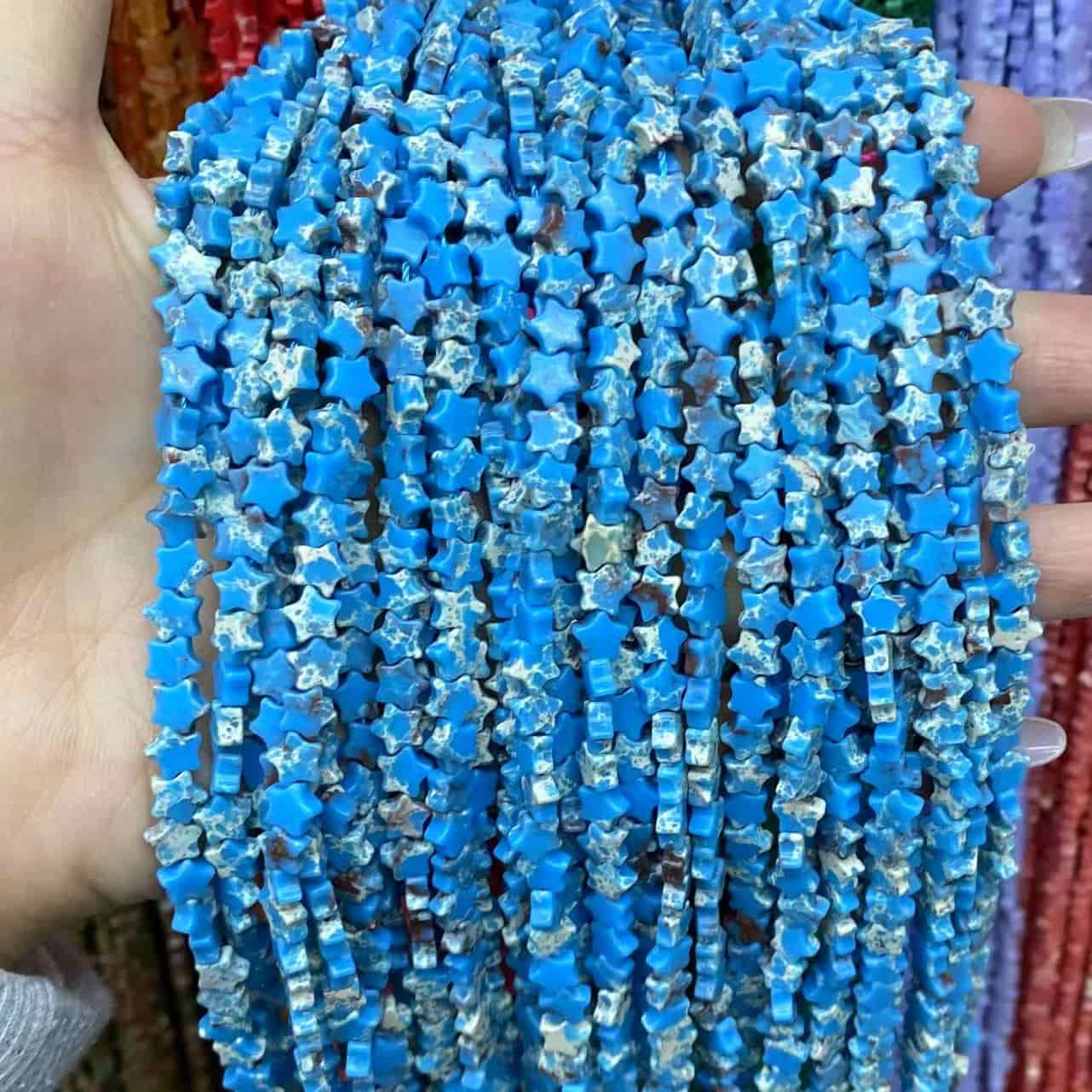 Flat Star Beads 6mm Quartz/Jasper/Agate/Crystal