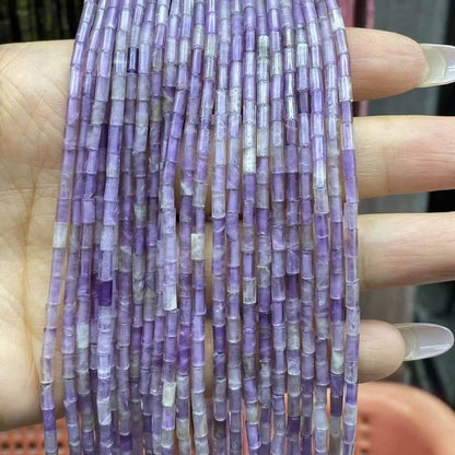 Tube Shape Amethyst Beads