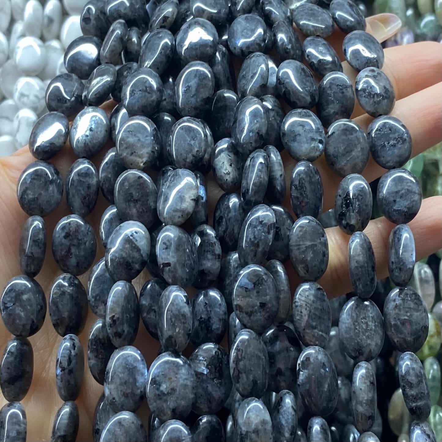 Smooth Flat Oval Beads 10x14mm Quartz/Jasper/Agate/Crystal