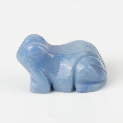 Frog Statue Hand Carved Animal Figurine