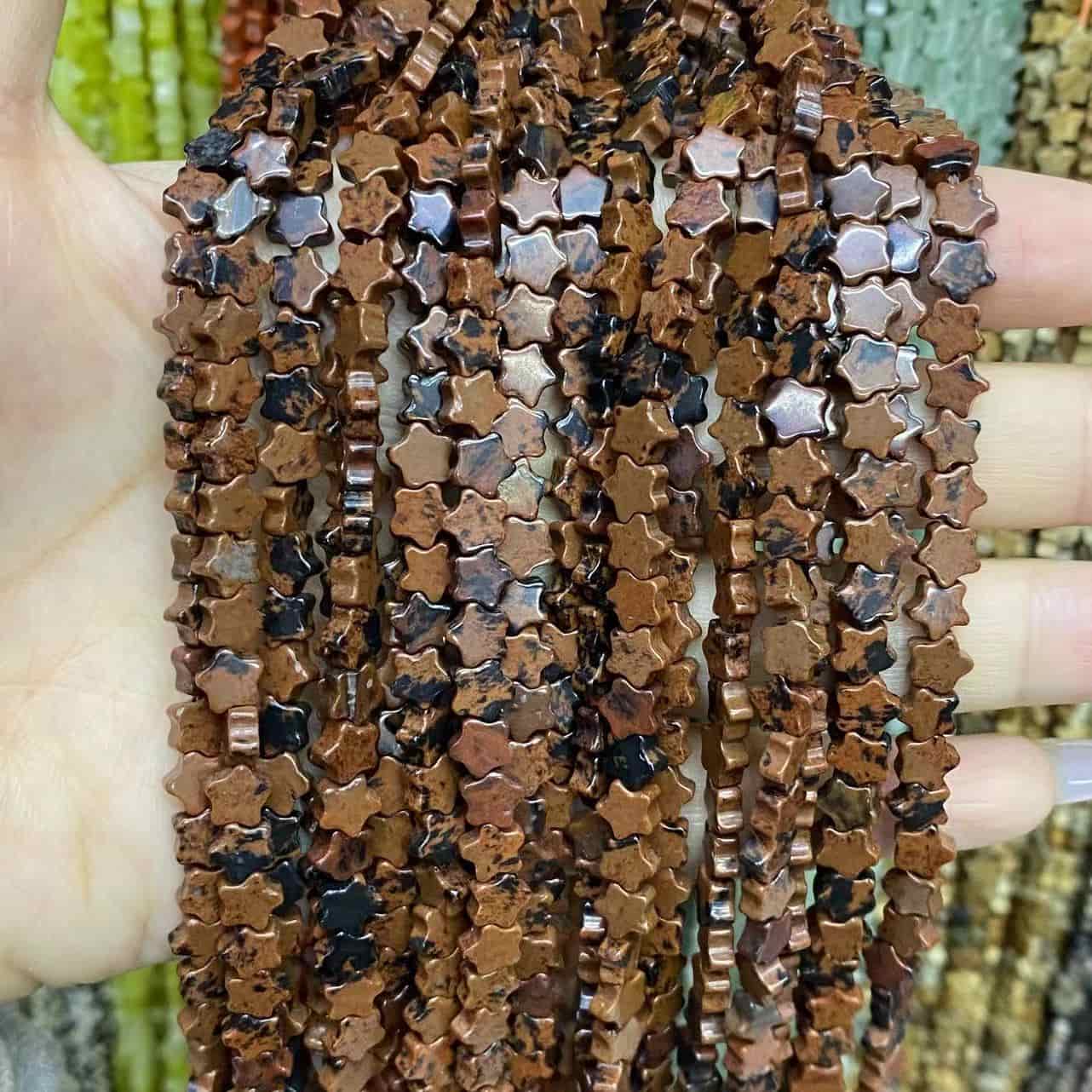 Flat Star Beads 6mm Quartz/Jasper/Agate/Crystal