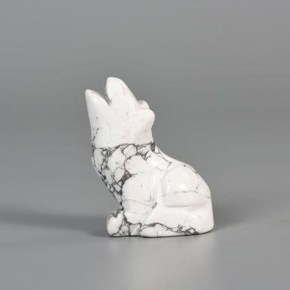 Wolf  Statue Hand Carved Animal Figurine