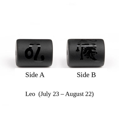Zodiac Signs Black Onyx Spacer Finding for DIY Jewelry Making 10x14mm