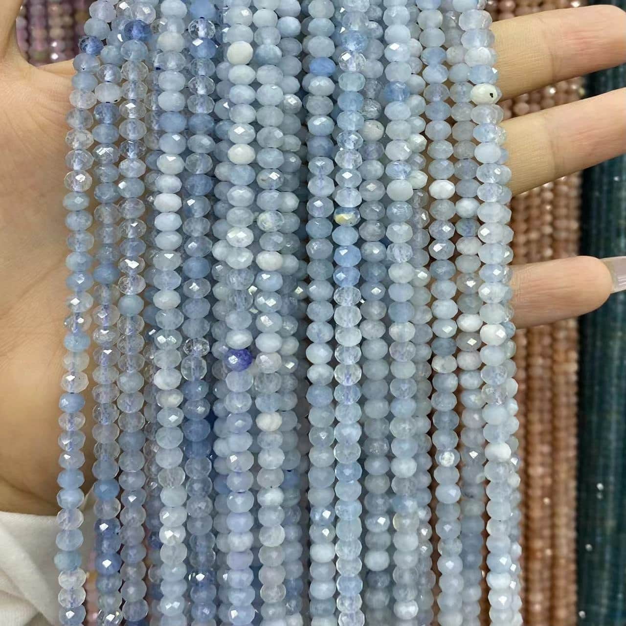 Faceted Rondelle Beads 2x3mm 3x4mm Gemstone/Quartz/Jasper/Agate