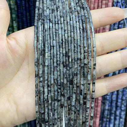 Cylindrical Tube Beads 2x4mm Quartz/Jasper/Agate/Crystal
