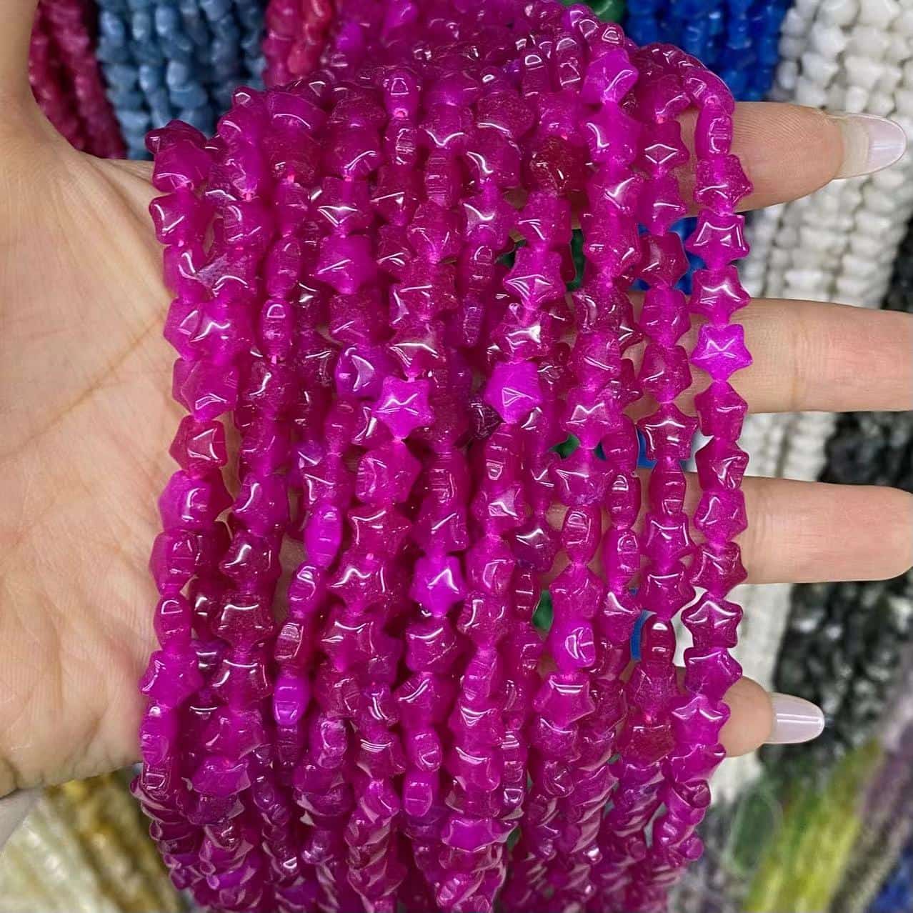 Smooth Star Beads 8mm Quartz/Jasper/Agate/Crystal