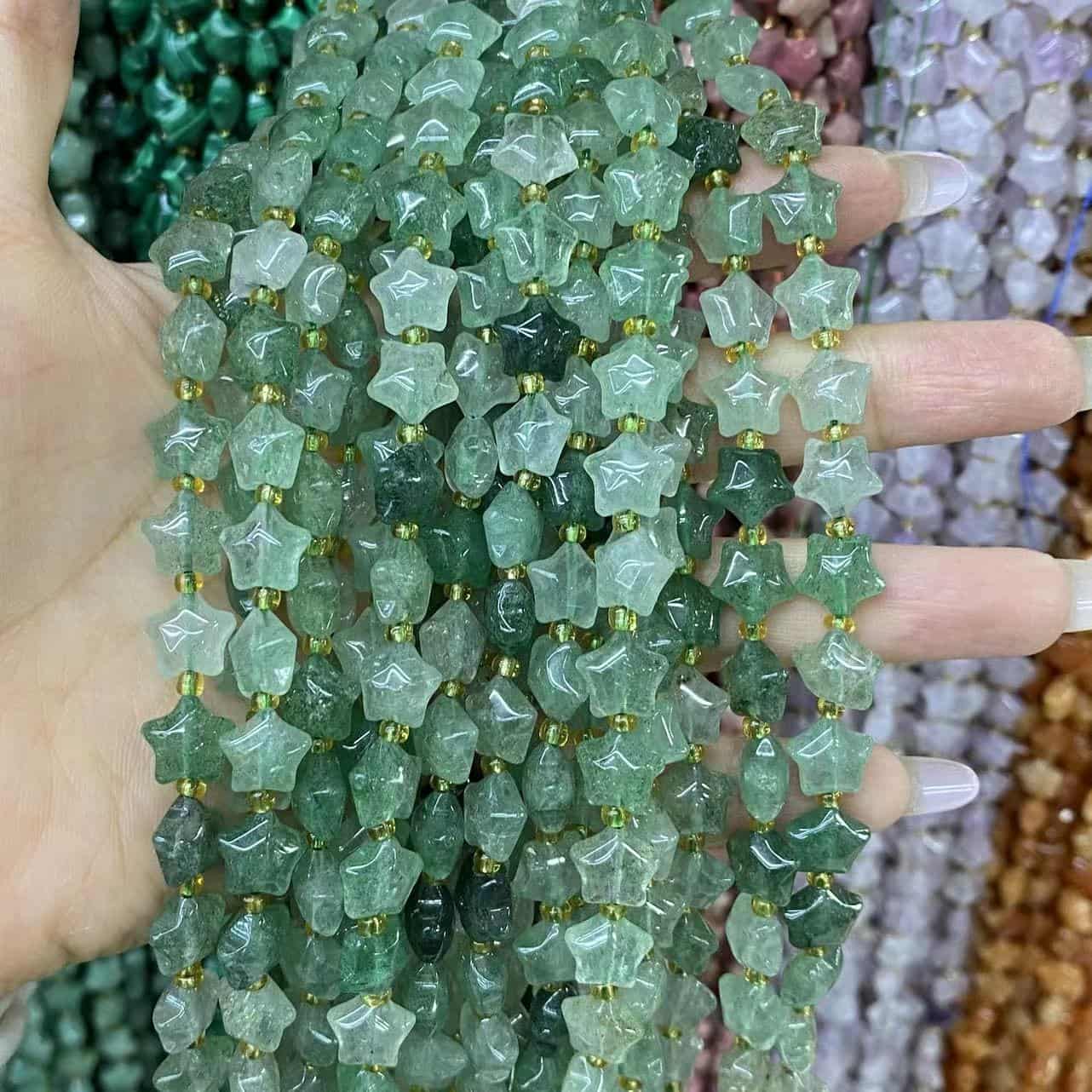 Round Smooth Star Beads 10mm Quartz/Jasper/Agate/Crystal