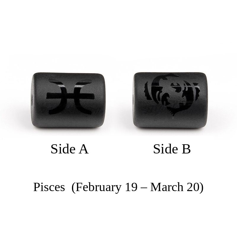 Zodiac Signs Black Onyx Spacer Finding for DIY Jewelry Making 10x14mm