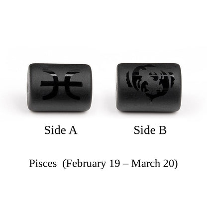 Zodiac Signs Black Onyx Spacer Finding for DIY Jewelry Making 10x14mm