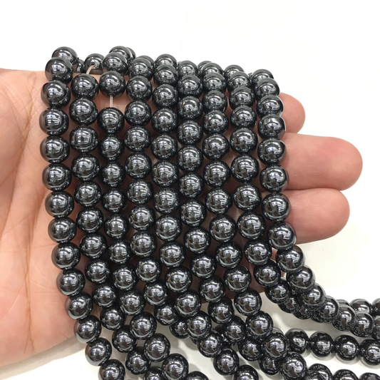 Round Gray Color Non-Magnetic Hematite Beads