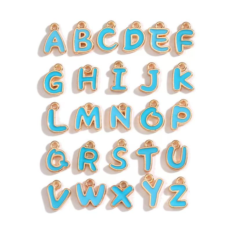 Colorful Alphabet Set Jewelry Making Findings Charm 8x12mm