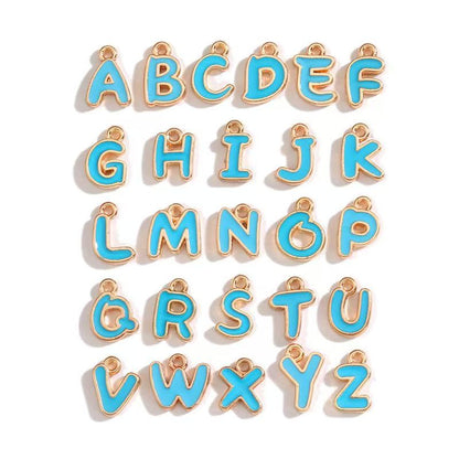 Colorful Alphabet Set Jewelry Making Findings Charm 8x12mm
