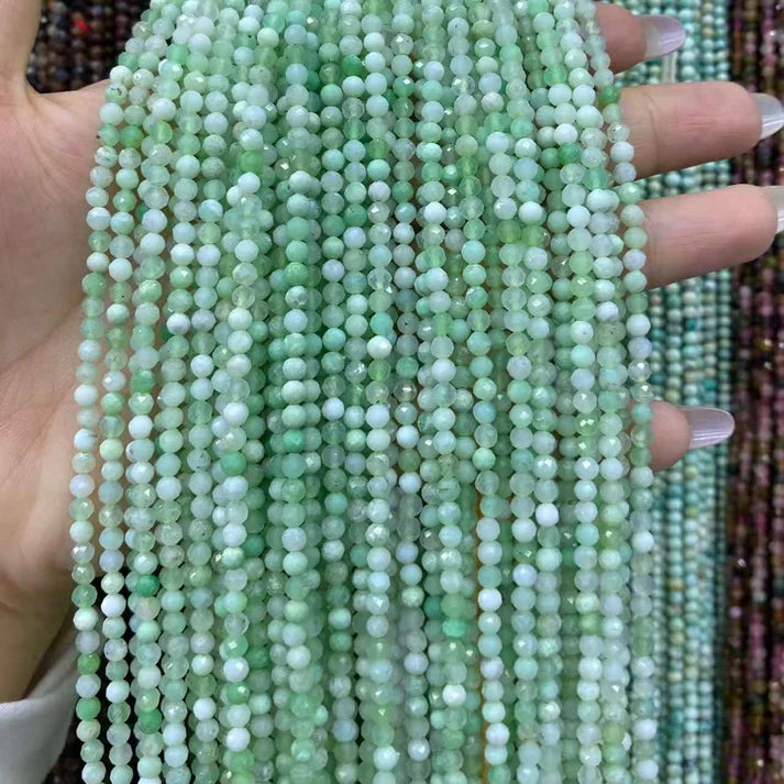 Australian Jade Tiny Faceted Round Beads 2mm 3mm 4mm