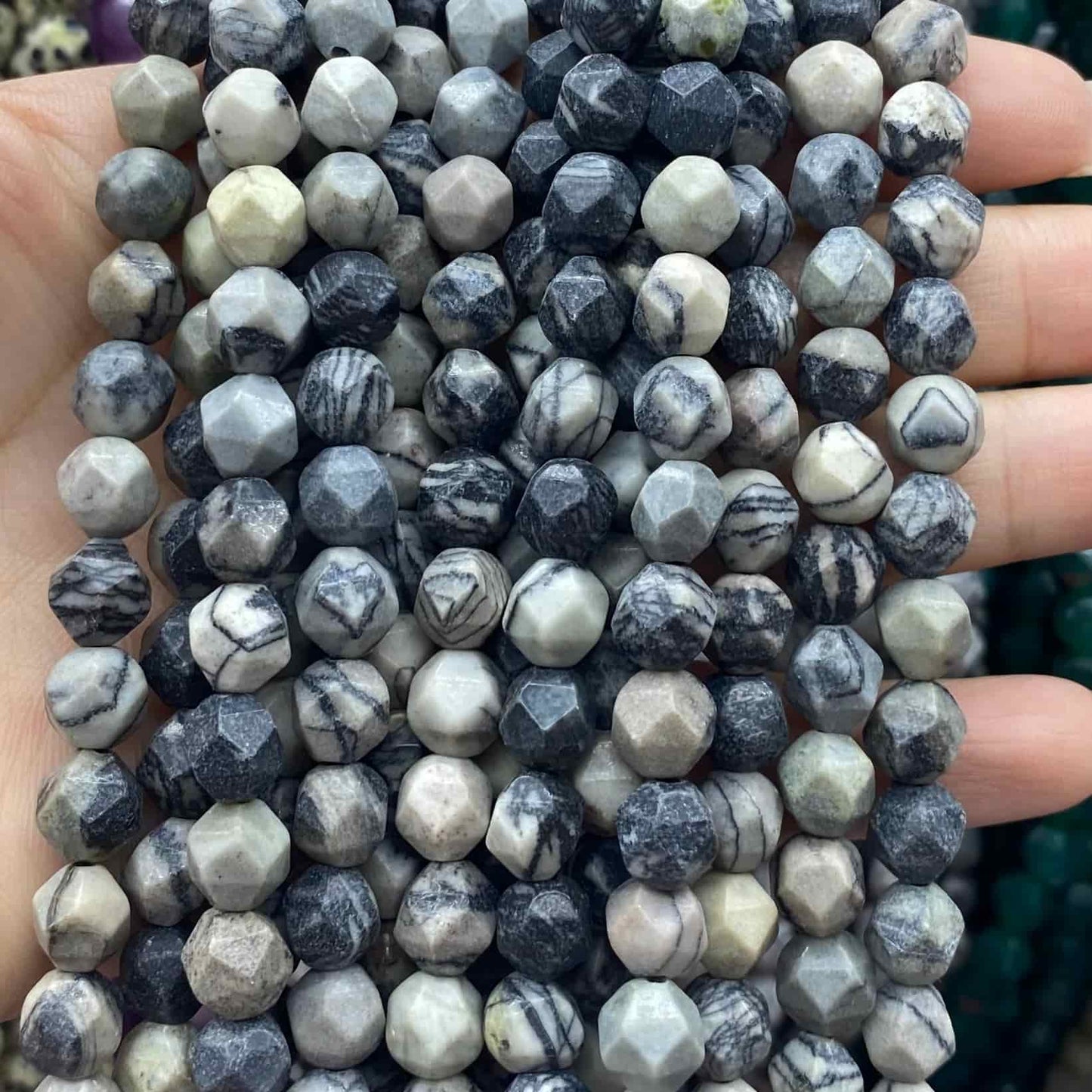 Diamond Faceted Beads 6mm/8mm/10mm Quartz/Jasper/Agate/Crystal