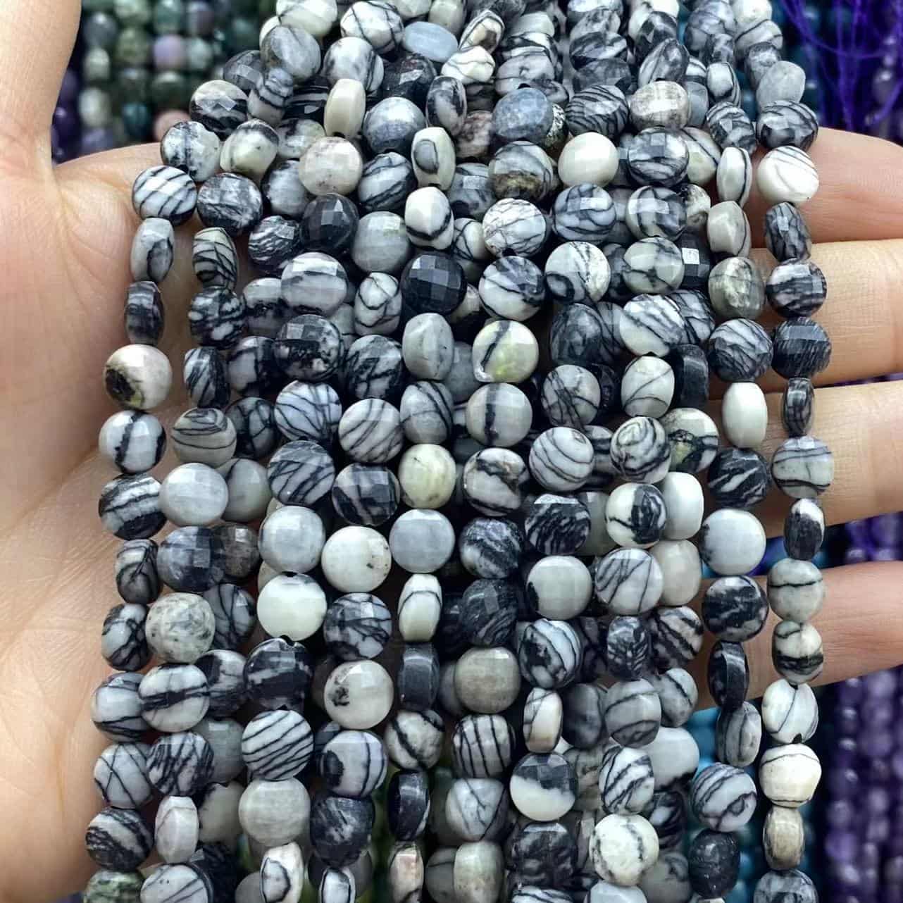 Faceted Cion Beads 6x6mm Quartz/Jasper/Agate/Crystal