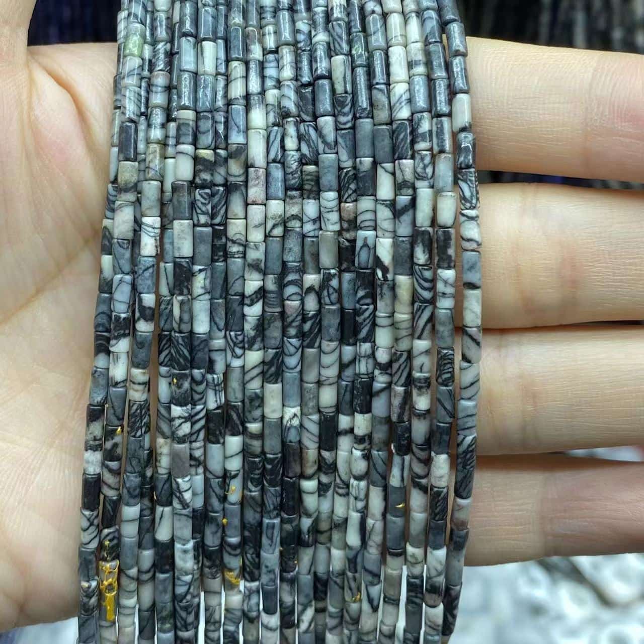 Cylindrical Tube Beads 2x4mm Quartz/Jasper/Agate/Crystal