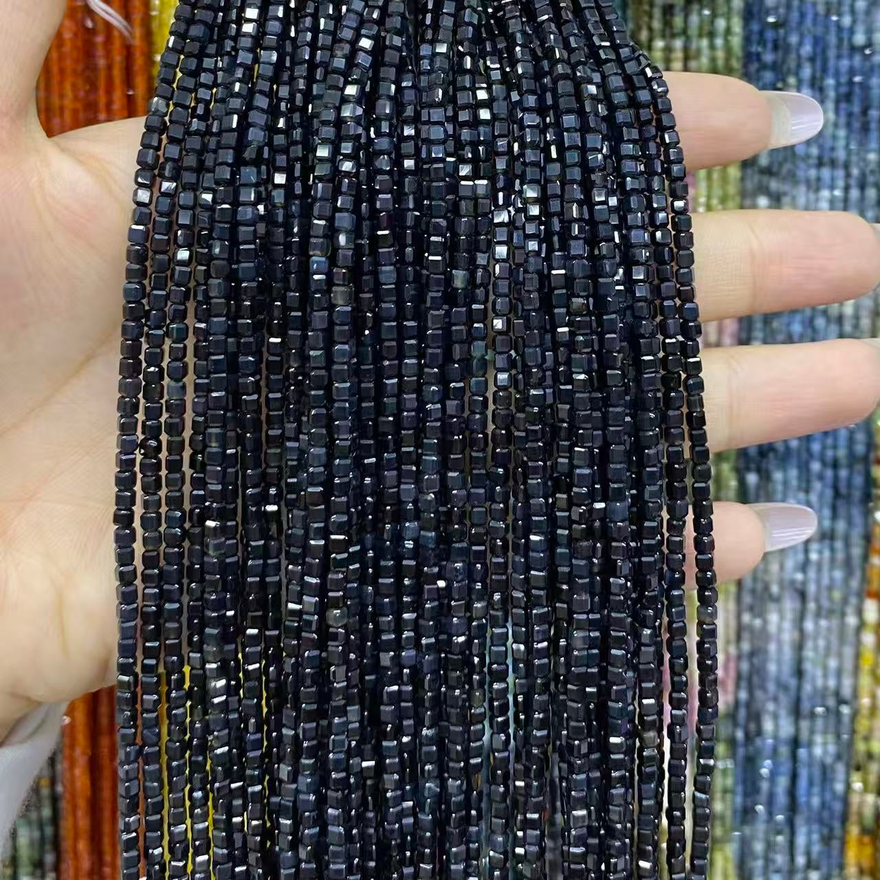 Tiny Square Faceted Beads 2-3mm Gemstone/Quartz/Jasper/Agate