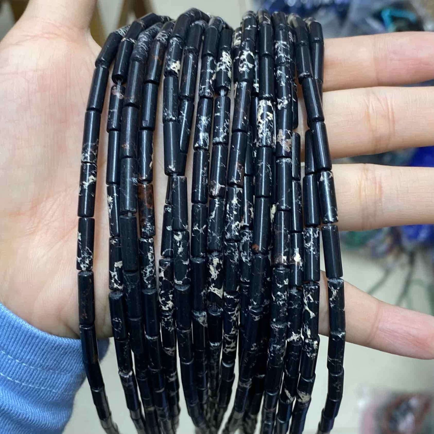 Cylindrical Tube Beads 4x13mm Quartz/Jasper/Agate/Crystal