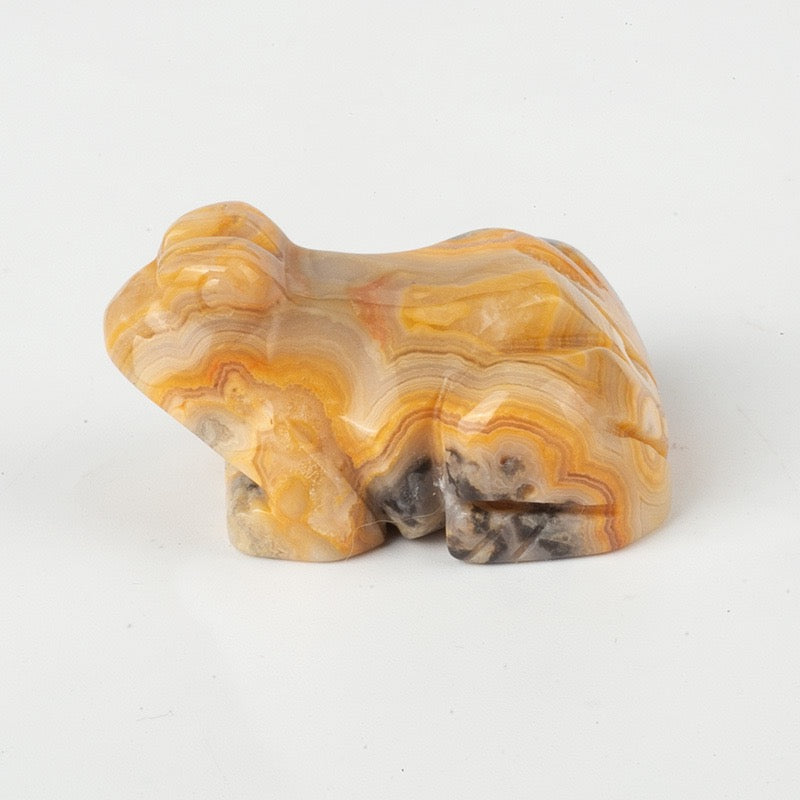 Frog Statue Hand Carved Animal Figurine