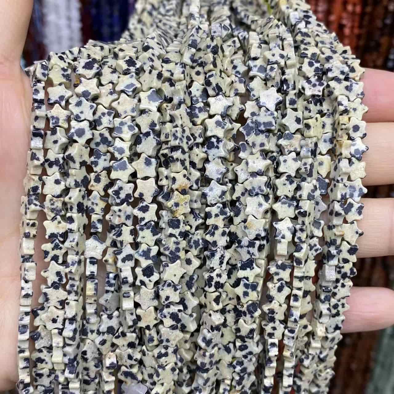 Flat Star Beads 6mm Quartz/Jasper/Agate/Crystal