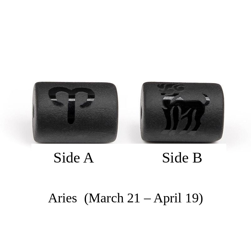 Zodiac Signs Black Onyx Spacer Finding for DIY Jewelry Making 10x14mm