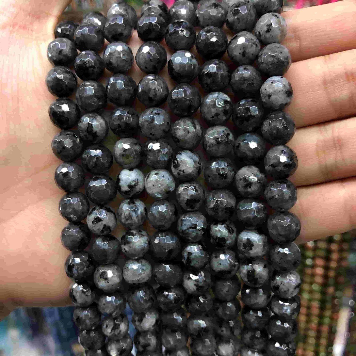 Round Faceted Beads Crystal/Quartz/Jasper/Agate 6mm 8mm 10mm