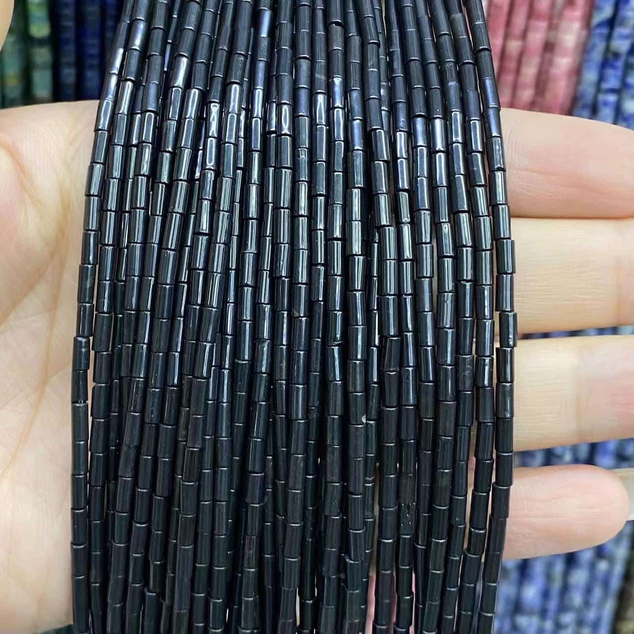 Cylindrical Tube Beads 2x4mm Quartz/Jasper/Agate/Crystal