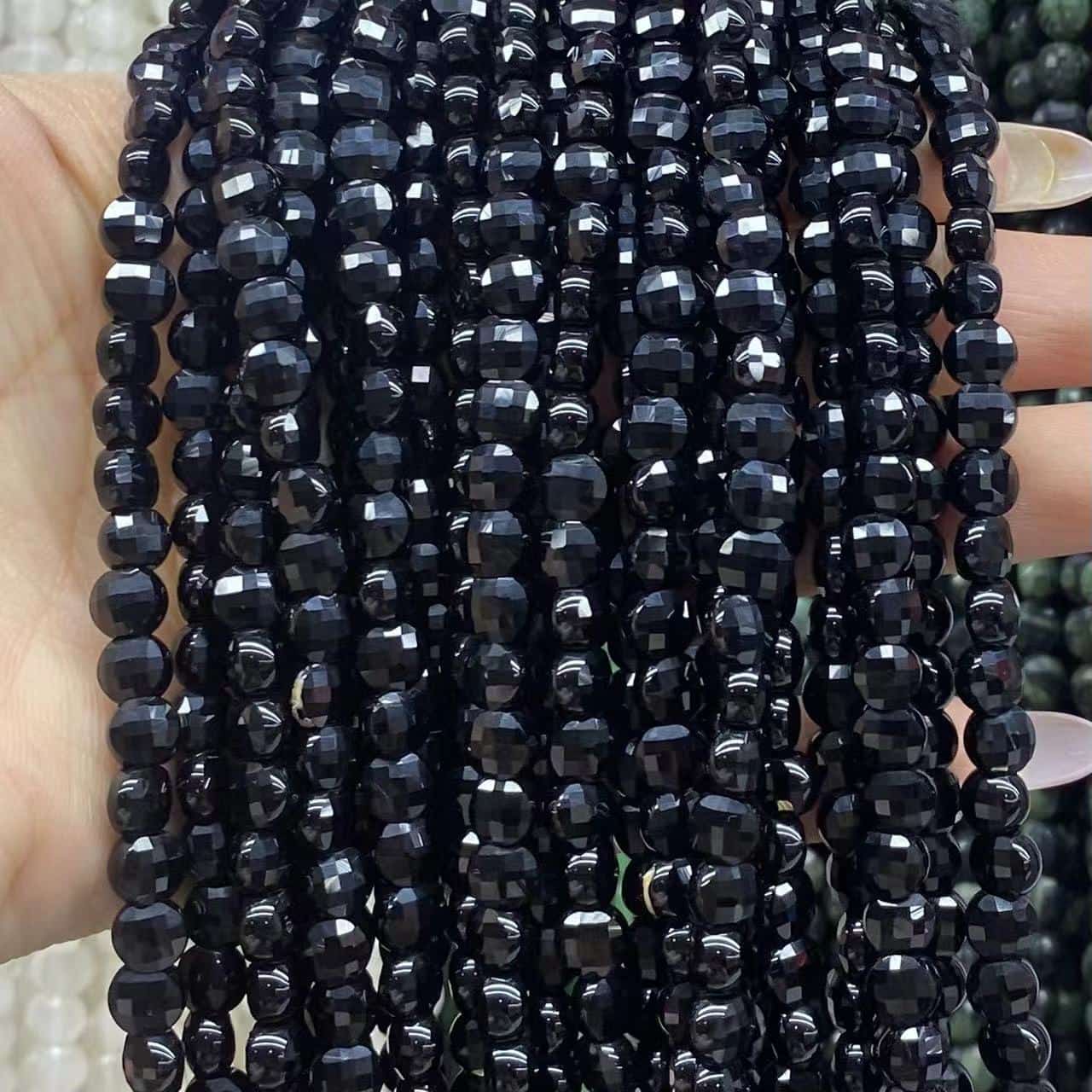 Faceted Cion Beads 6x6mm Quartz/Jasper/Agate/Crystal