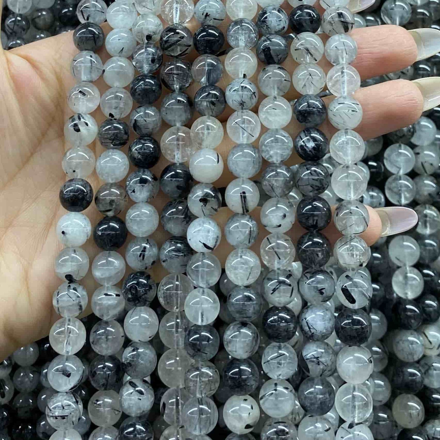 High-Quality Gemstone & Crystal Round Smooth Beads 4mm 6mm 8mm 10mm