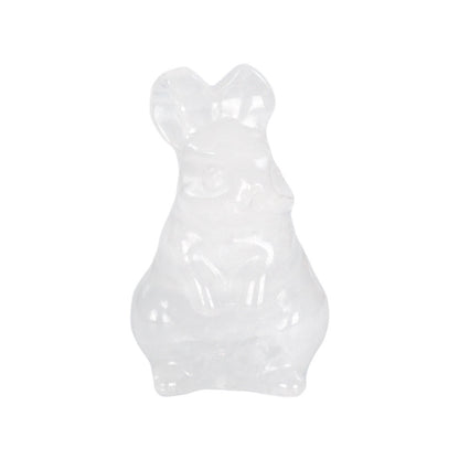Cute Rabbit Statue Hand Carved Animal Figurine