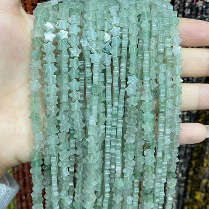 Flat Star Beads 6mm Quartz/Jasper/Agate/Crystal