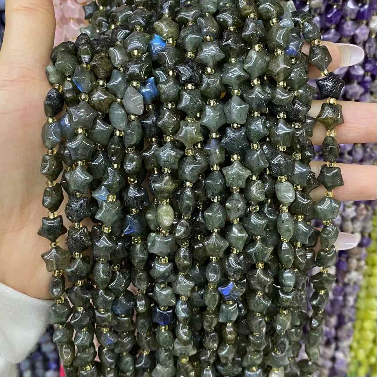 Round Smooth Star Beads 10mm Quartz/Jasper/Agate/Crystal