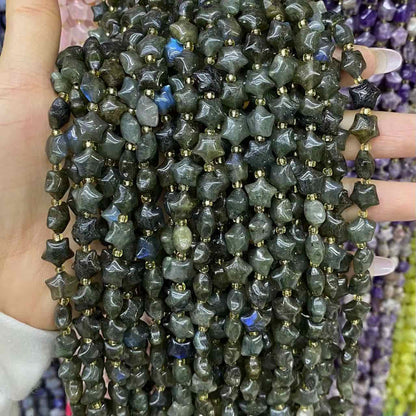 Round Smooth Star Beads 10mm Quartz/Jasper/Agate/Crystal