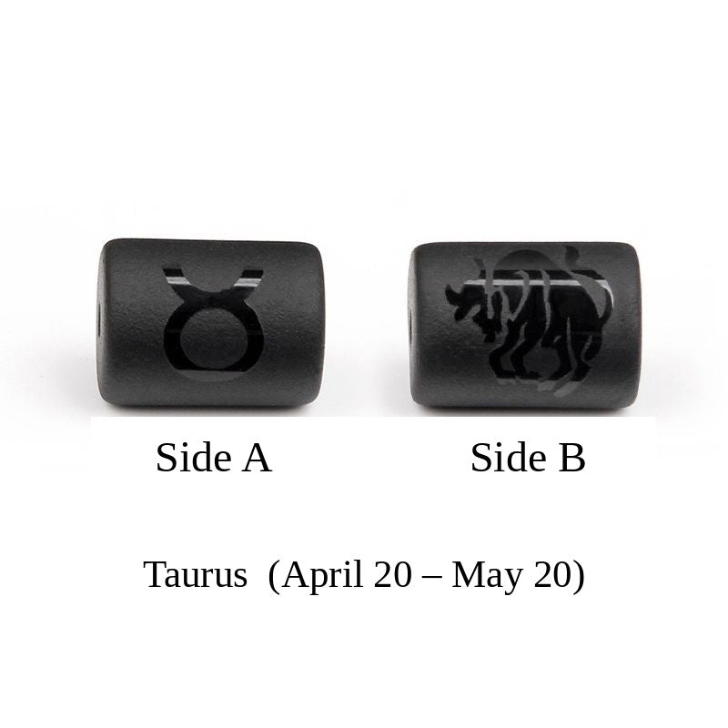 Zodiac Signs Black Onyx Spacer Finding for DIY Jewelry Making 10x14mm