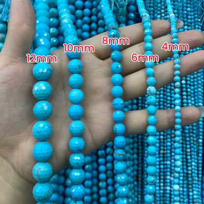 Turquoise Loose Beads Round Fcaeted Rice Rondelle Flat Oval Irregular Shape Beads