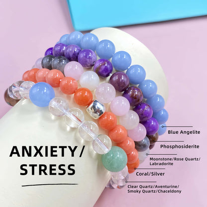 Natural Healing Crystal Bracelet Set