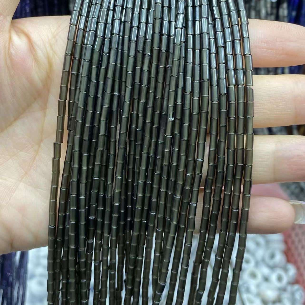 Cylindrical Tube Beads 2x4mm Quartz/Jasper/Agate/Crystal