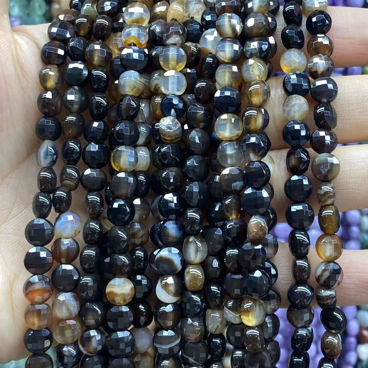 Faceted Cion Beads 6x6mm Quartz/Jasper/Agate/Crystal