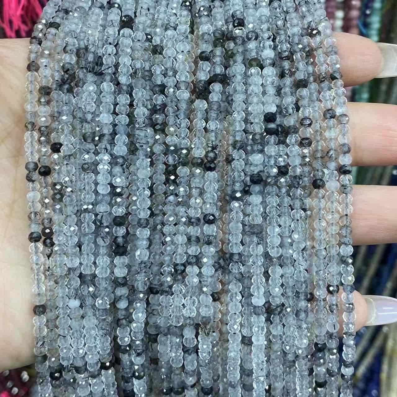 Faceted Rondelle Beads 2x3mm 3x4mm Gemstone/Quartz/Jasper/Agate