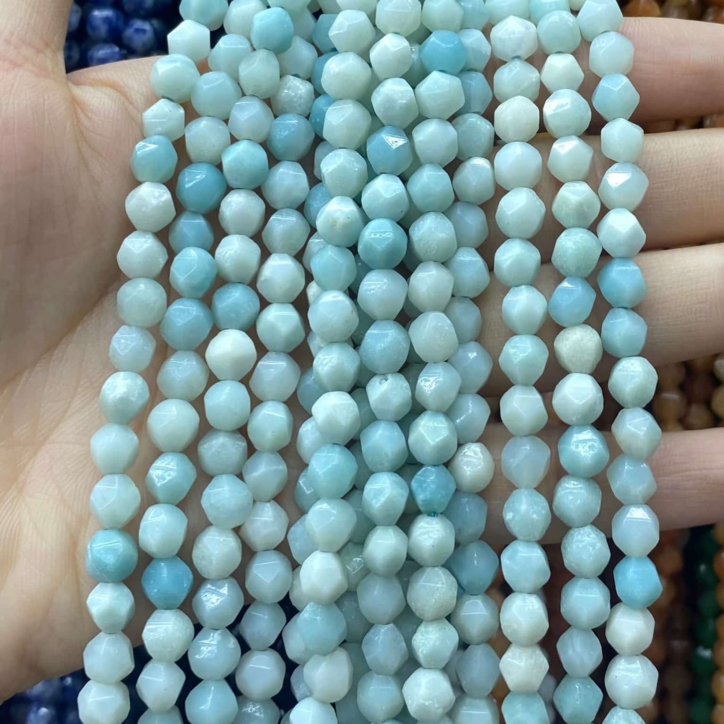 Diamond Faceted Beads 6mm/8mm/10mm Quartz/Jasper/Agate/Crystal