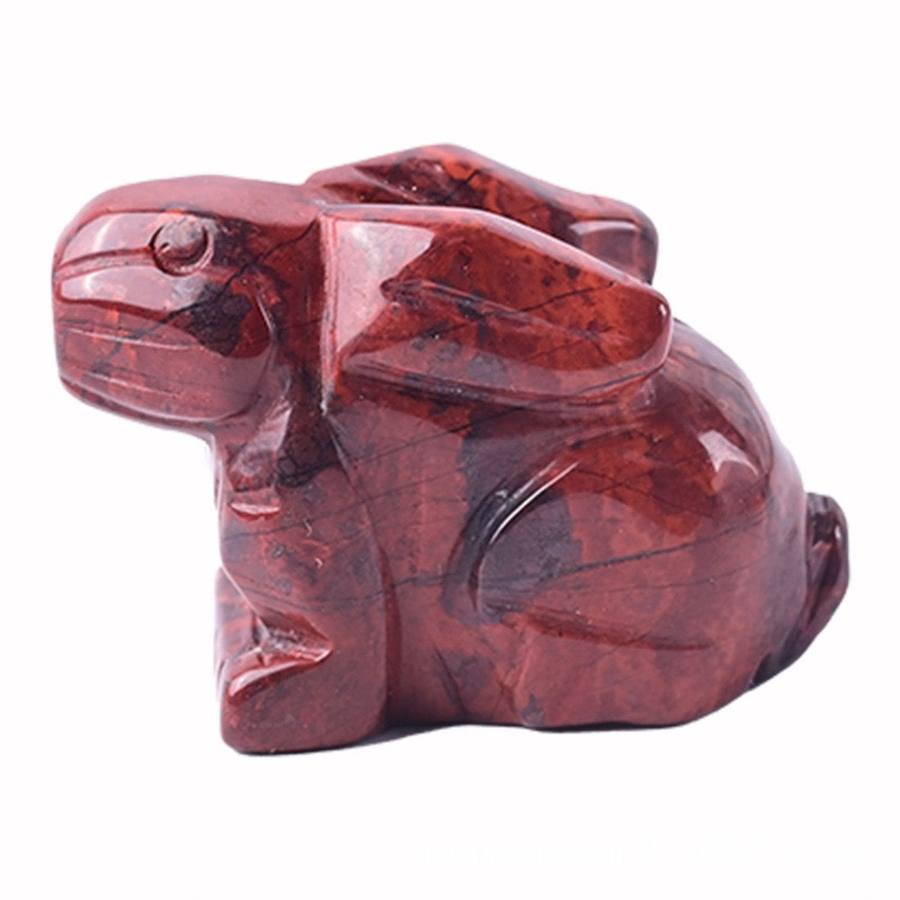 Rabbit Statue Hand Carved Animal Figurine