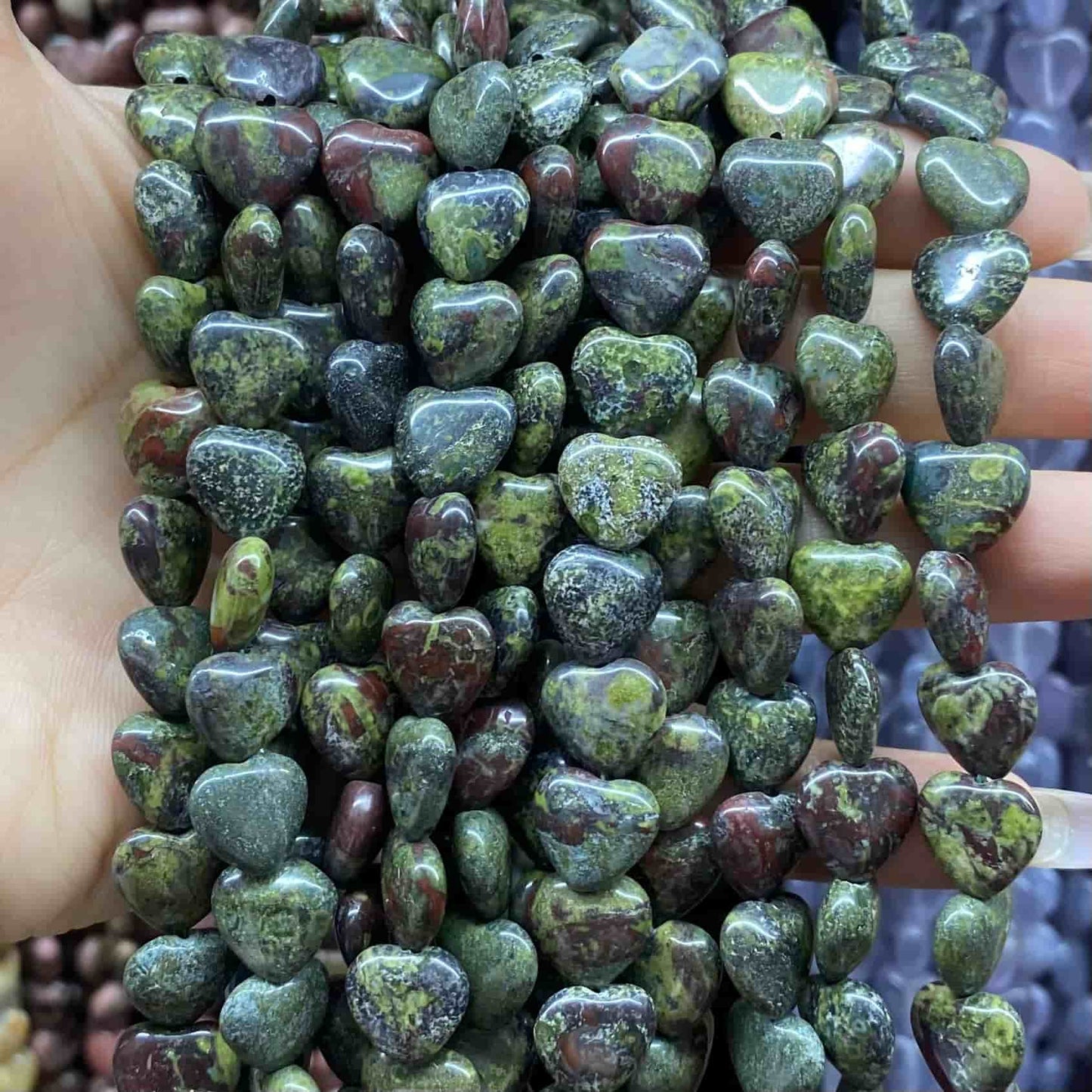 Smooth Heart Shape Beads 10mm/15mm Quartz/Jasper/Agate/Crystal