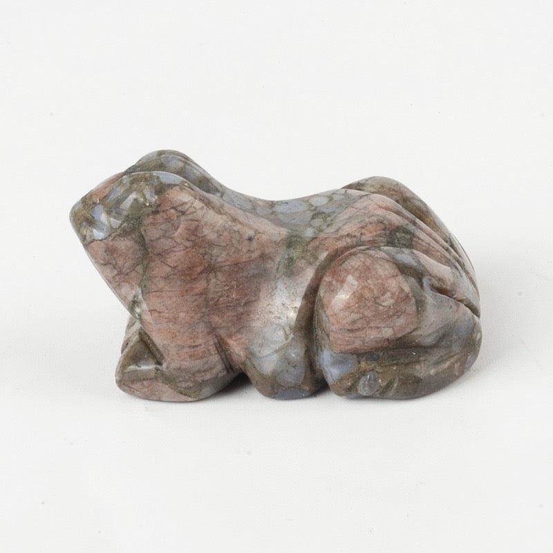 Frog Statue Hand Carved Animal Figurine