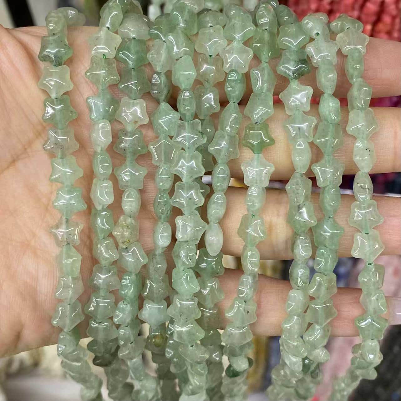 Smooth Star Beads 8mm Quartz/Jasper/Agate/Crystal