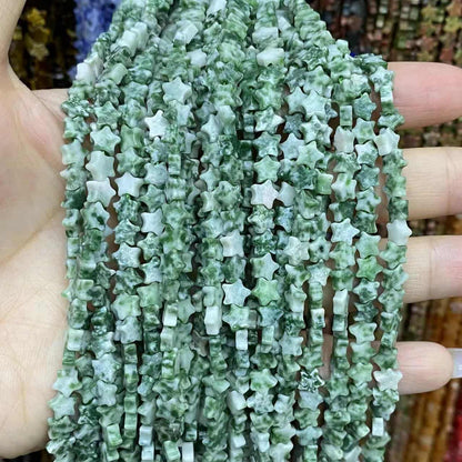 Flat Star Beads 6mm Quartz/Jasper/Agate/Crystal