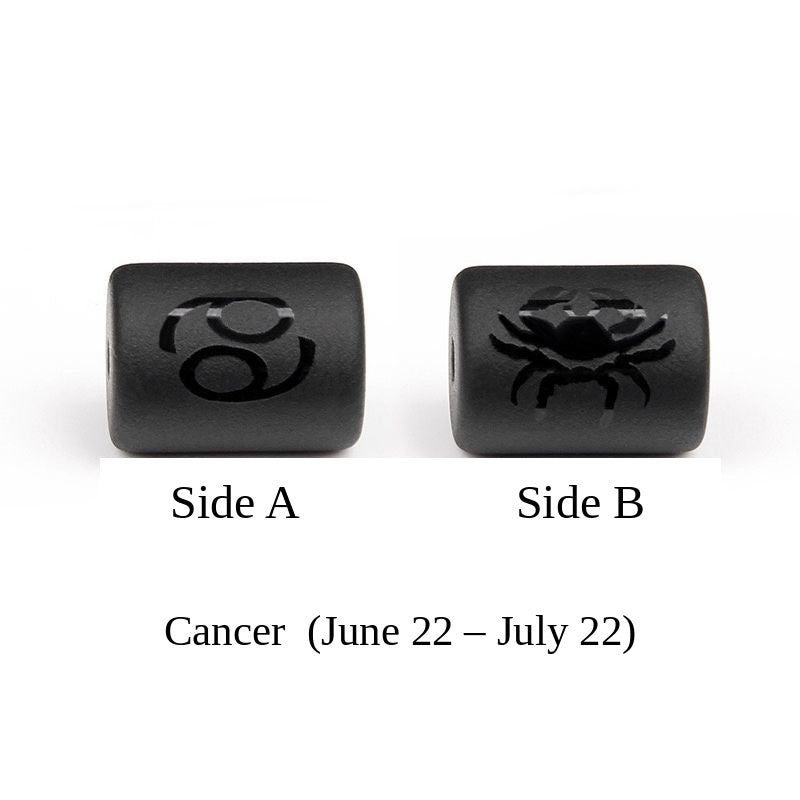 Zodiac Signs Black Onyx Spacer Finding for DIY Jewelry Making 10x14mm