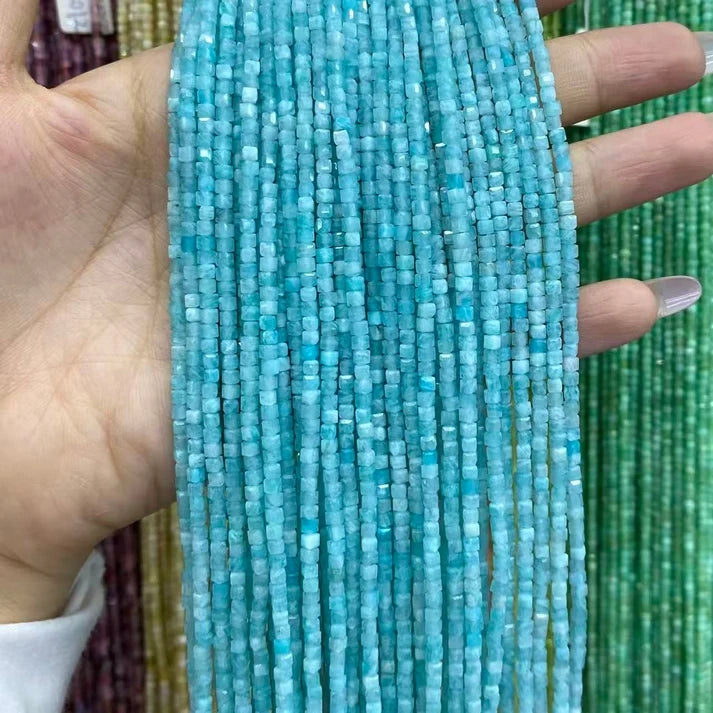 Cube Shape Amazonite Beads