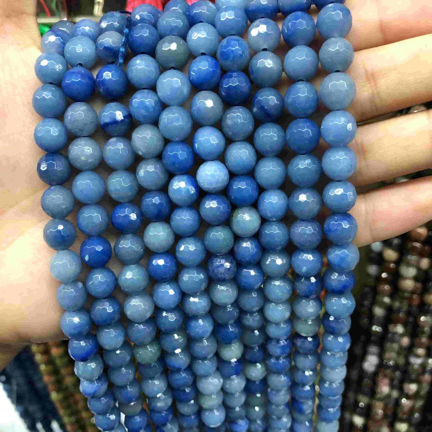 Round Faceted Beads Crystal/Quartz/Jasper/Agate 6mm 8mm 10mm