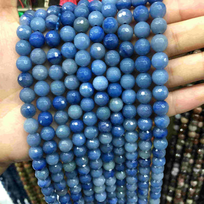 Round Faceted Beads Crystal/Quartz/Jasper/Agate 6mm 8mm 10mm