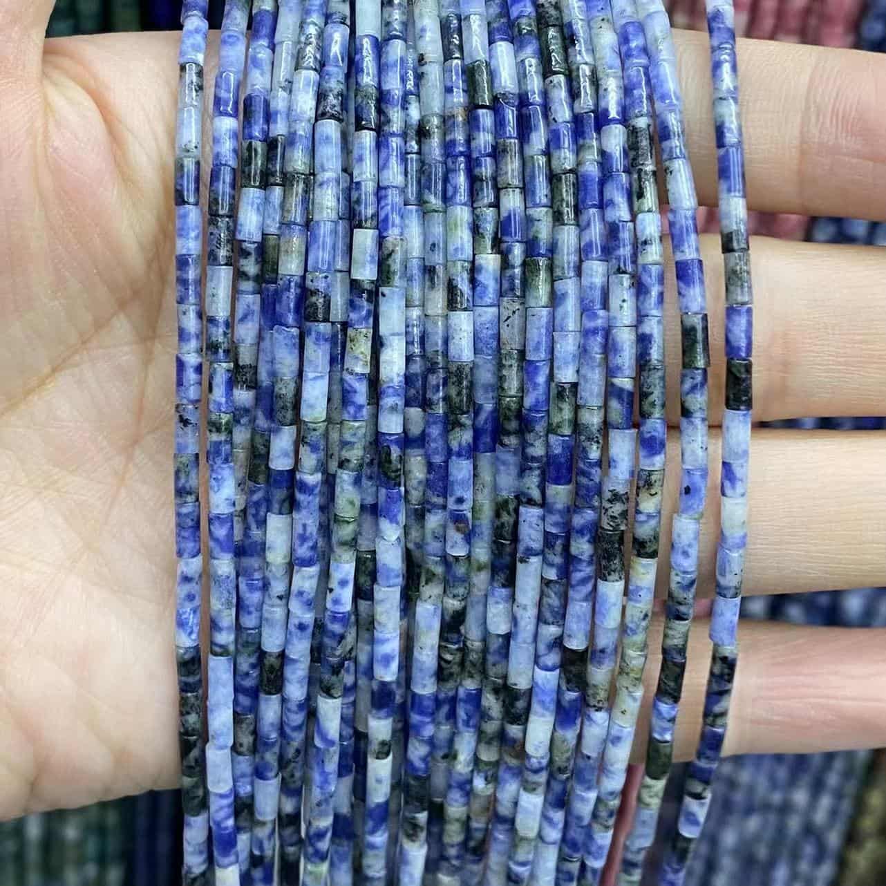 Cylindrical Tube Beads 2x4mm Quartz/Jasper/Agate/Crystal